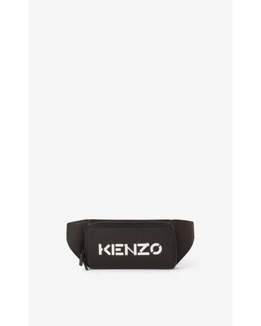 KENZO Logo Leather Belt Bag in Black for Men | Lyst