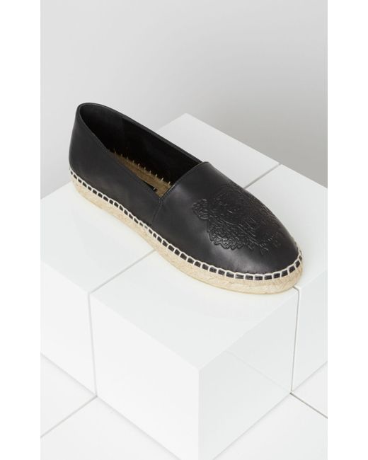 kenzo espadrilles black leather