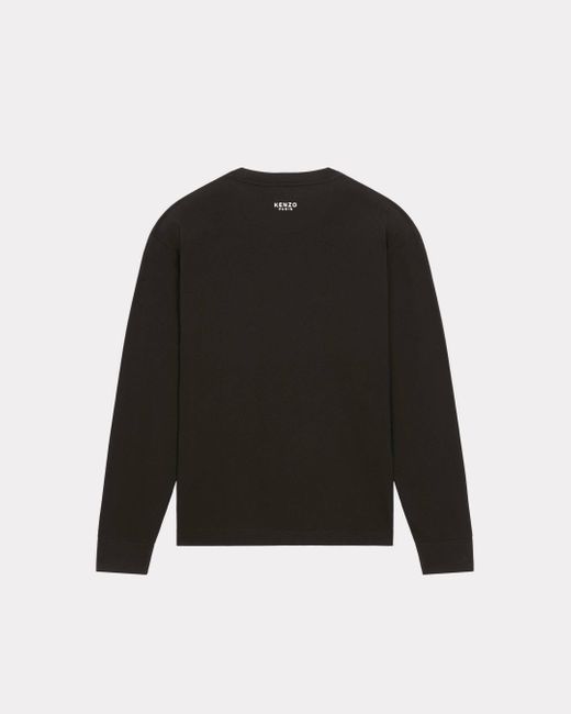 KENZO lucky Tiger Crest Embroidered Long Sleeve T shirt in Black