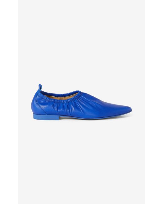 KENZO Wrinkle Flat Leather Ballet Pumps 