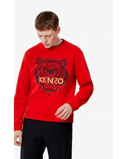 kenzo tiger sweatshirt red