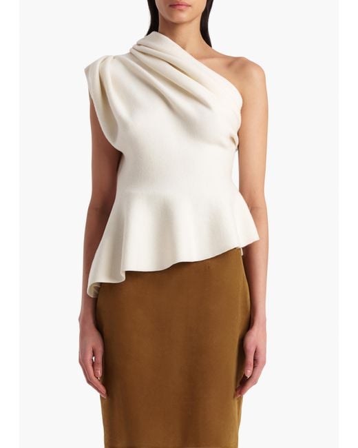 Khaite White Draped Top Aimee