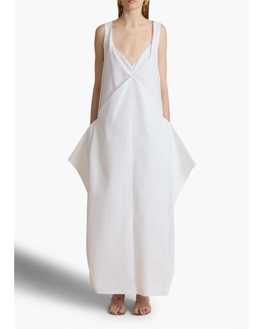 Khaite White Cotton Maxi Dress