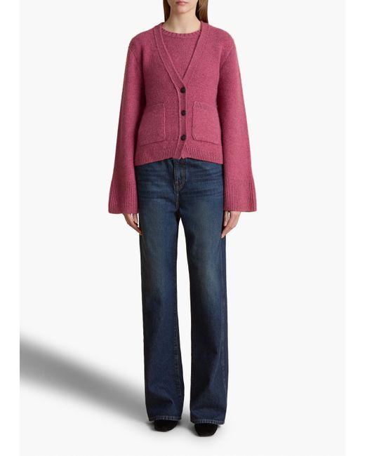Khaite Pink Scarlet Cardigan