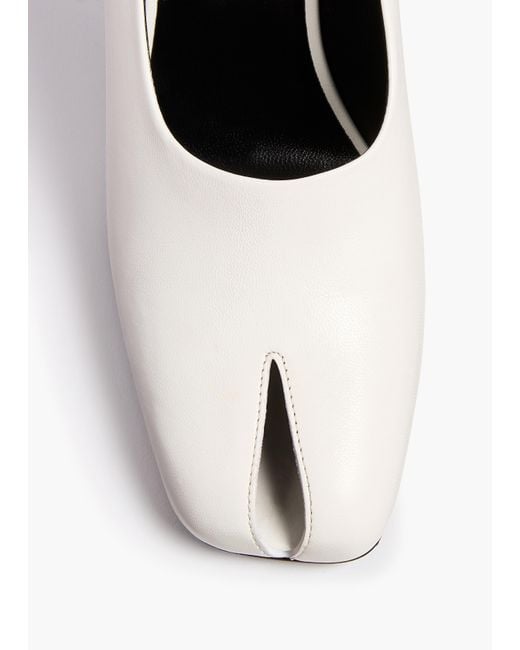 Khaite White Eva Peep Toe Pump