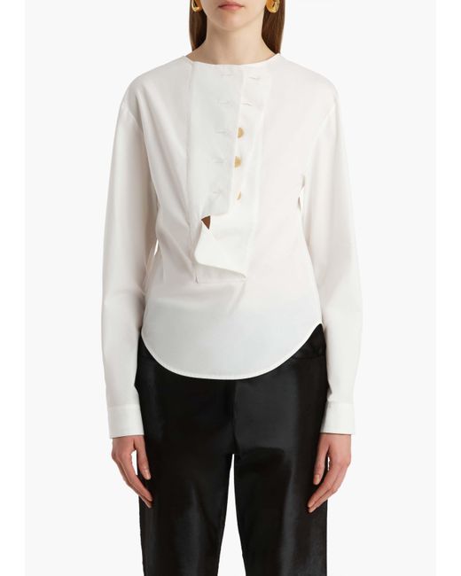 Khaite White Poe Top