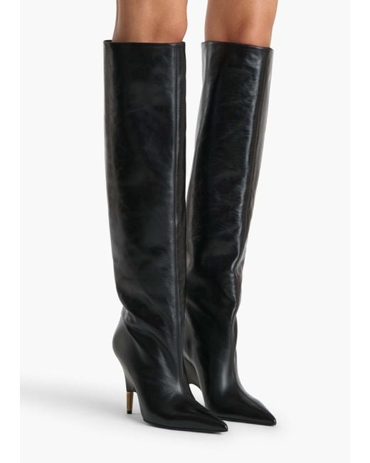 Khaite Black Bella Knee-High Boot