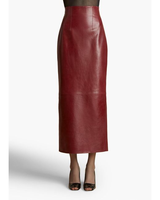 Khaite Red Loxley Skirt