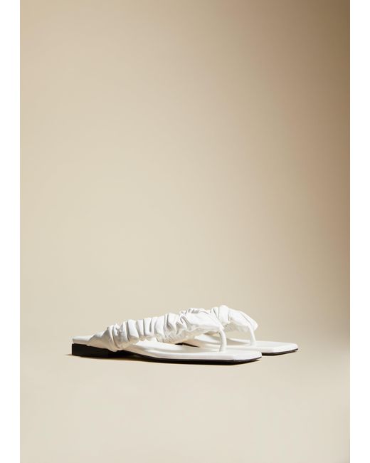 Khaite Leather The Ash Sandal in Natural | Lyst