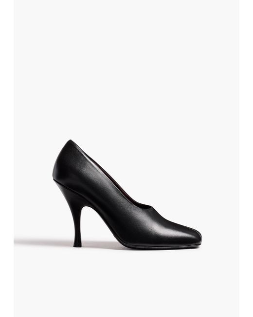 Khaite Black Eva Peep Toe Pump