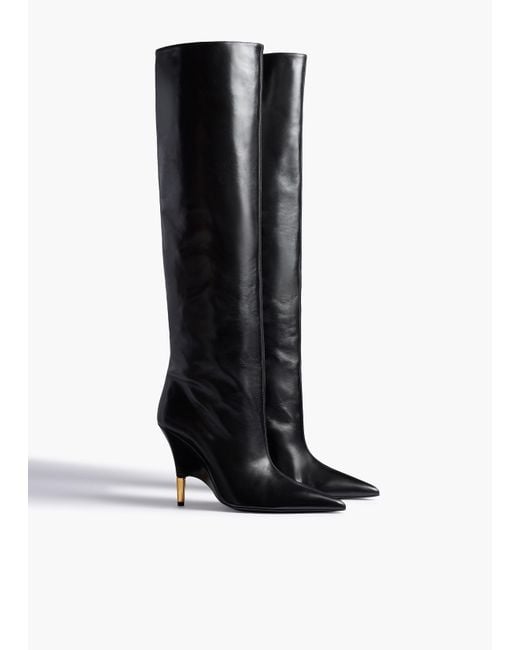 Khaite Black Bella Knee-High Boot