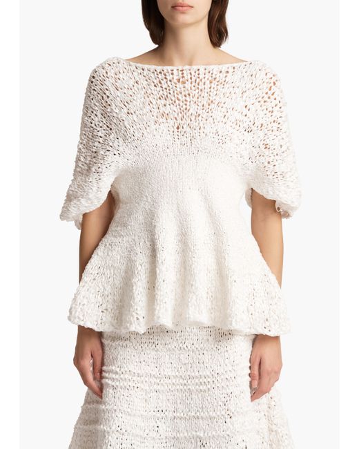 Khaite White Mathilde Top
