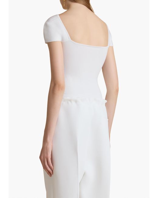 Khaite White Basile Bodysuit