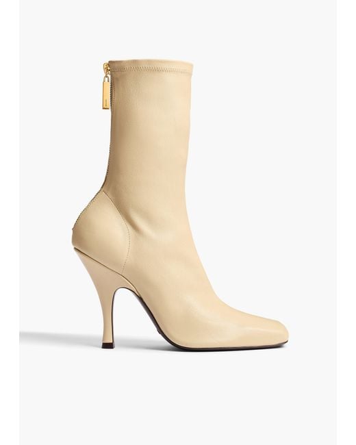 Khaite White Eva Mid Calf Boot