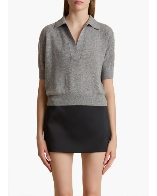 Khaite Gray Shrunken Jo Sweater