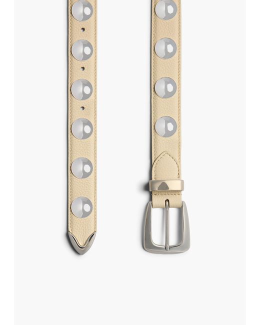 Khaite White Benny Belt With Studs