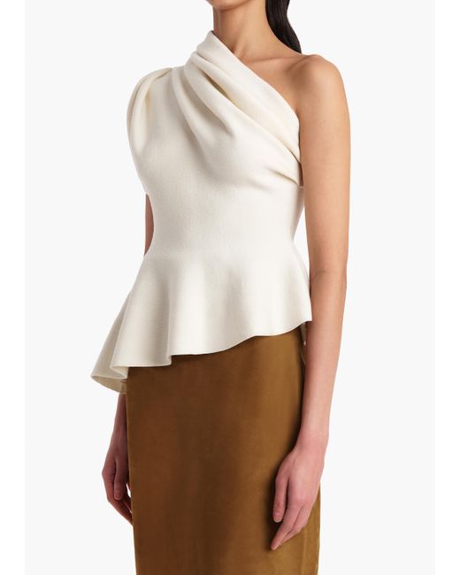 Khaite White Draped Top Aimee