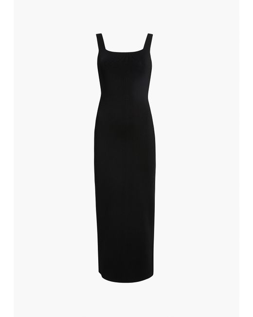 Khaite Black Dixi Square-Neck Sleeveless Knit Maxi Dress