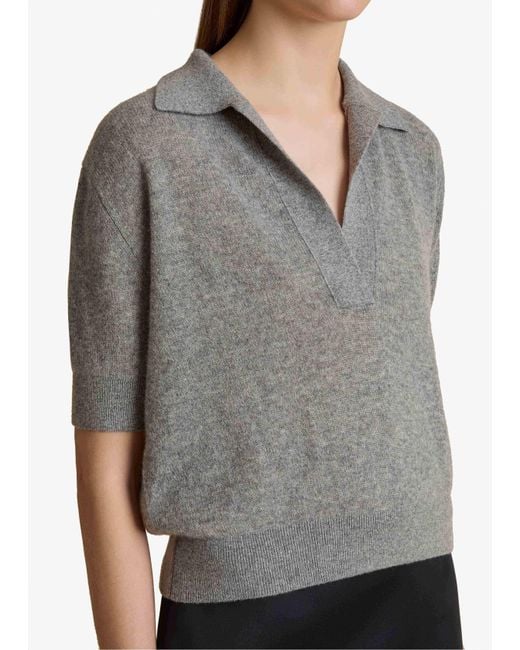 Khaite Gray Shrunken Jo Sweater