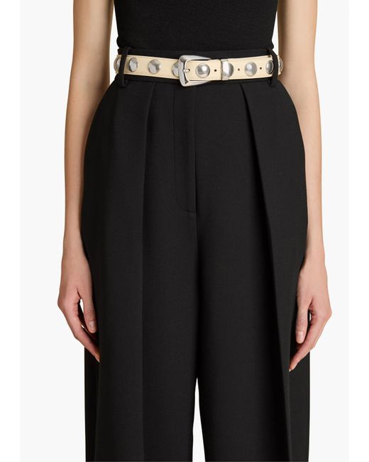 Khaite White Benny Belt With Studs