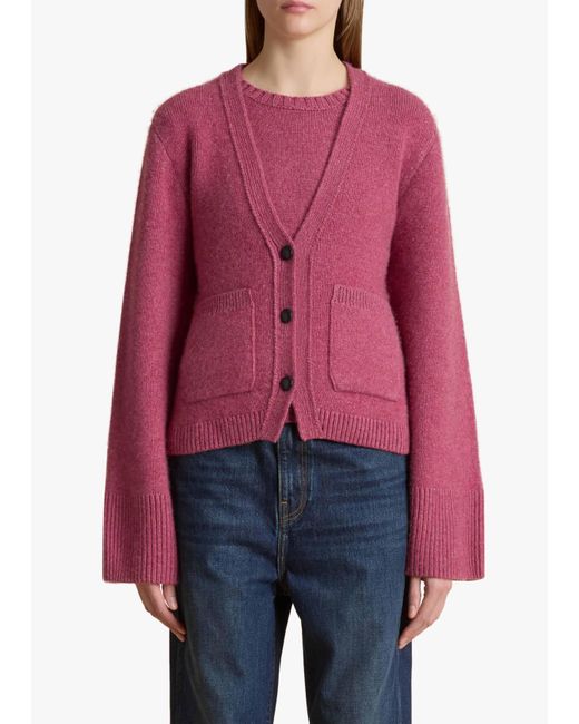 Khaite Pink Scarlet Cardigan