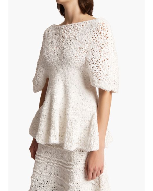 Khaite White Mathilde Top