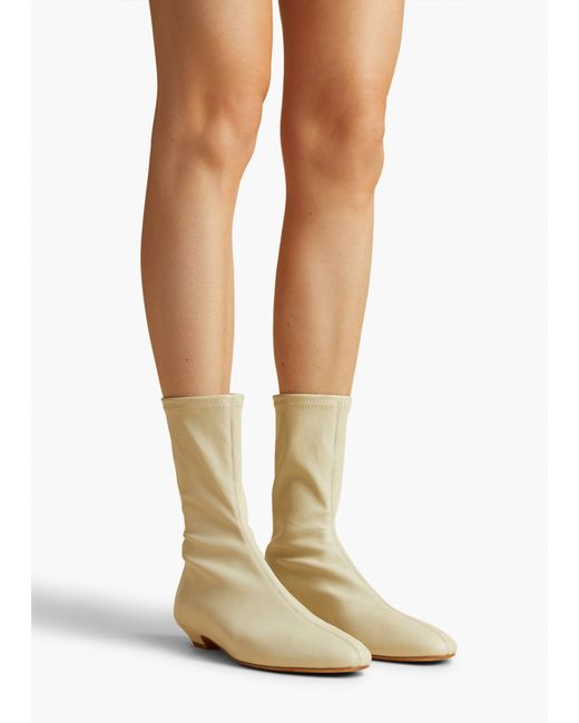 Khaite White Apollo Flat Ankle Boot
