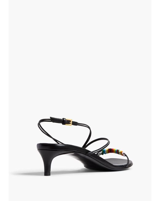 Khaite White Loop Kitten Heel Sandal With Beads
