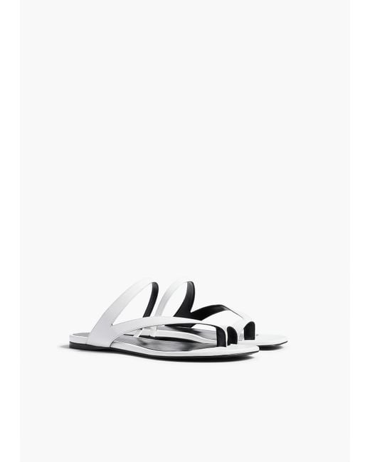 Khaite White Aimee Flat Sandal