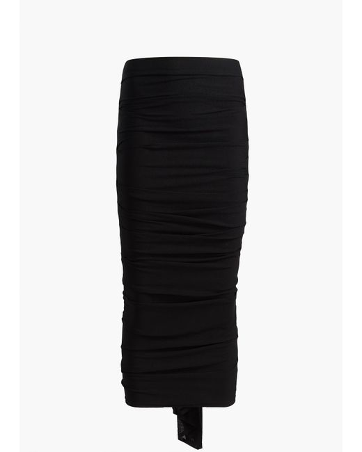Khaite Black Aura Skirt With Waterfall Folds