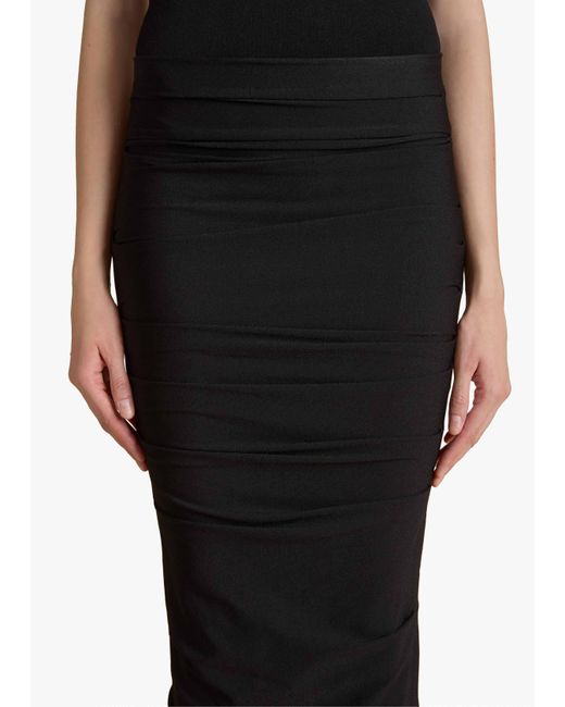 Khaite Black Aura Skirt With Waterfall Folds