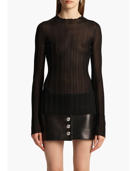 Khaite Black Cosette Top