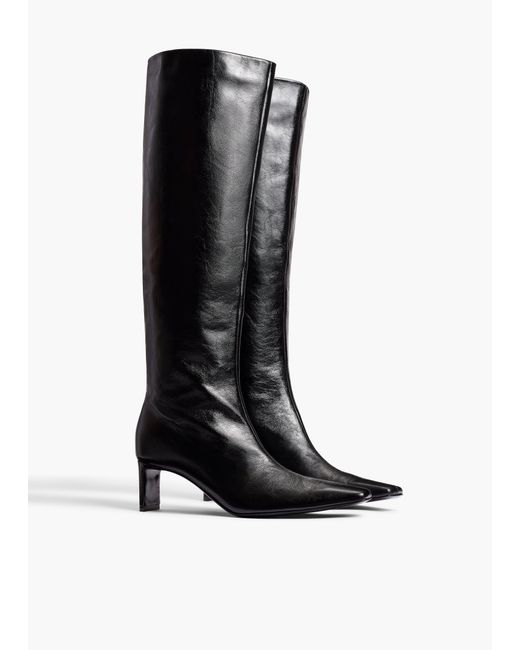 Khaite Black Ona Knee-High Boot