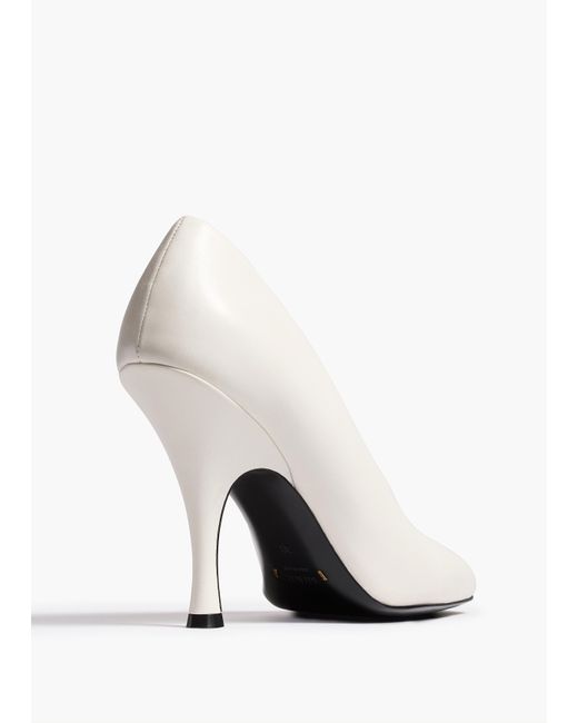 Khaite White Eva Peep Toe Pump