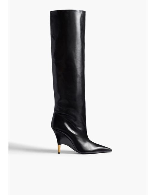 Khaite Black Bella Knee-High Boot