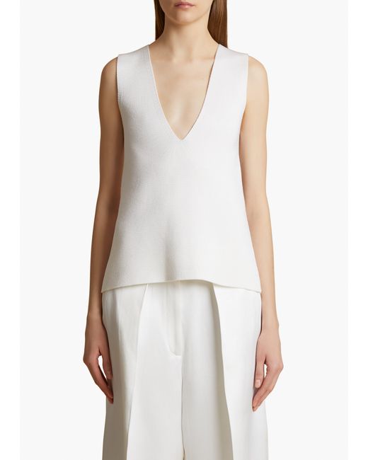 Khaite White Heidi Top