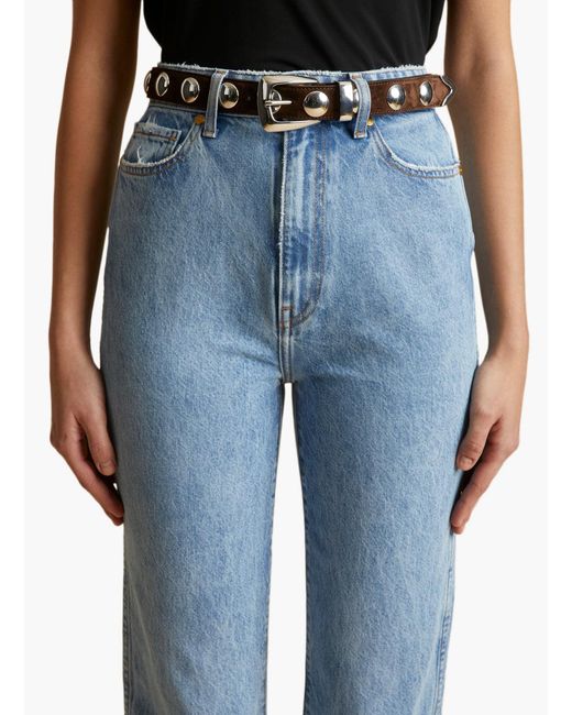 Khaite Brown Benny Belt With Studs