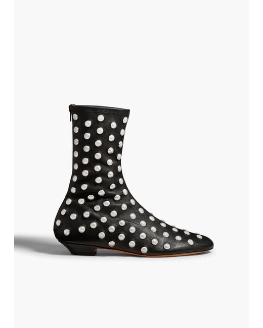 Khaite Black Apollo Flat Ankle Boot