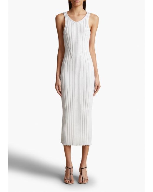 Khaite White Ottilie Dress