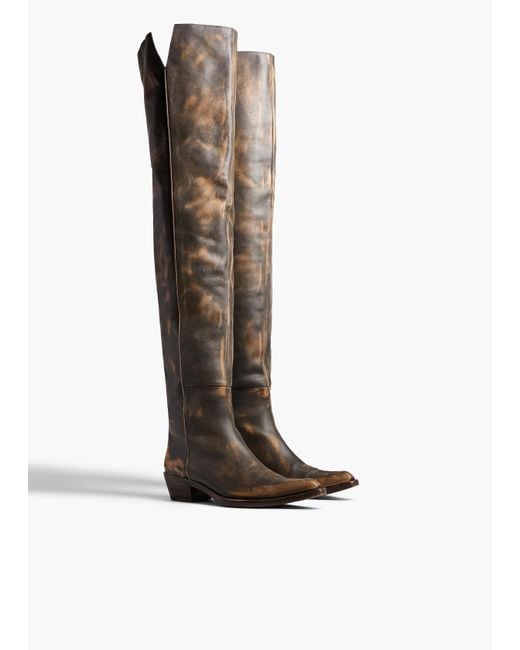 Khaite White Clive Over-The-Knee Flat Boot