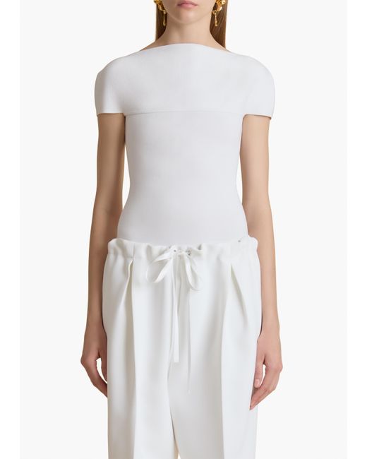 Khaite White Basile Bodysuit