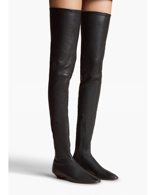 Khaite White Apollo Over-The-Knee Flat Boot