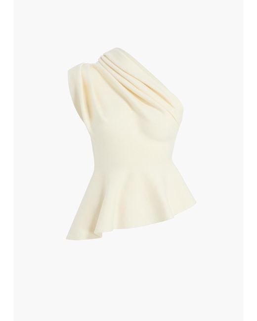 Khaite White Draped Top Aimee
