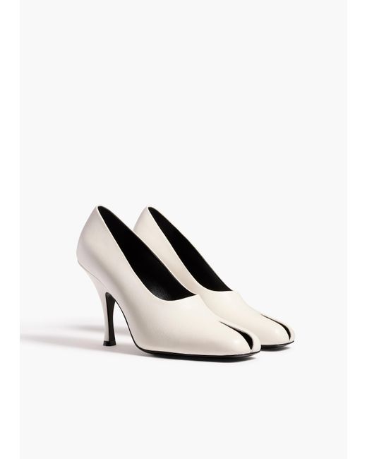 Khaite White Eva Peep Toe Pump