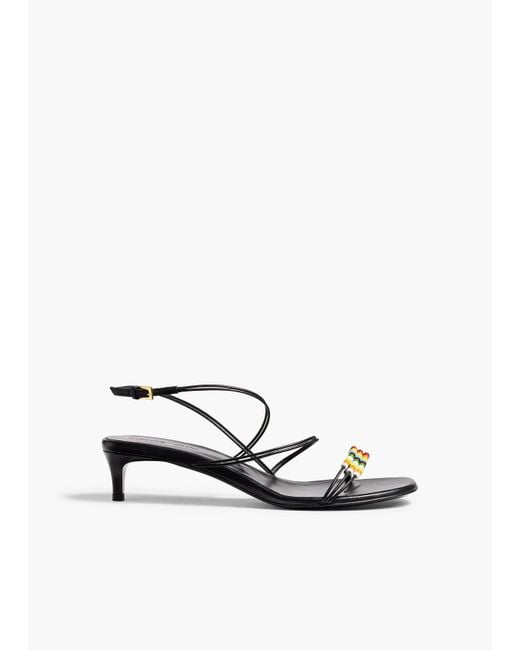 Khaite White Loop Kitten Heel Sandal With Beads