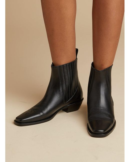 Khaite Leather The Henry Boot in Black - Lyst