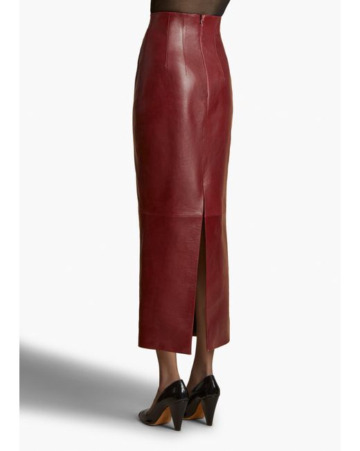 Khaite Red Loxley Skirt