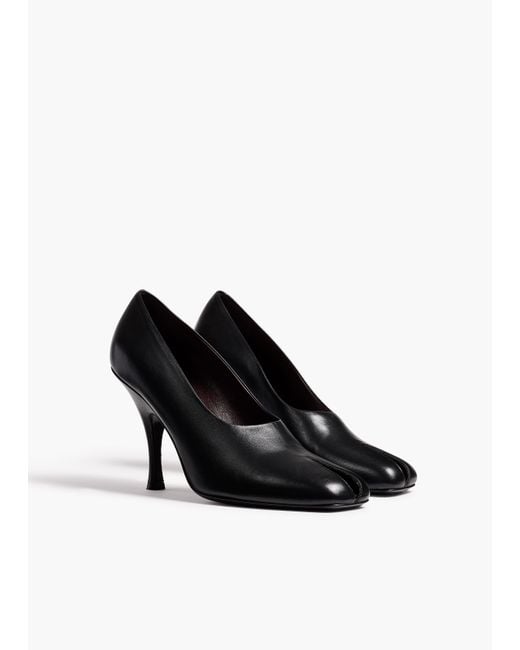 Khaite Black Eva Peep Toe Pump