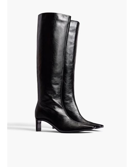 Khaite Black Ona Knee-High Boot