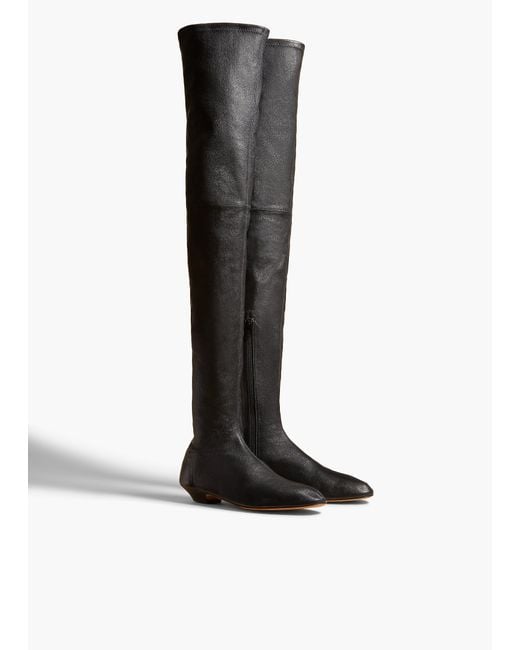 Khaite White Apollo Over-The-Knee Flat Boot